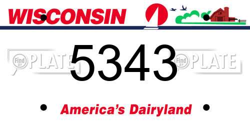 5343 Wisconsin License Plate