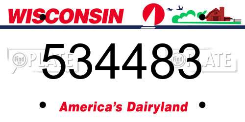 534483 Wisconsin License Plate