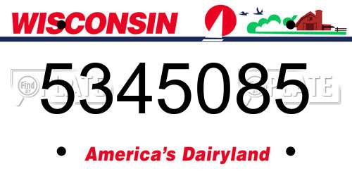 5345085 Wisconsin License Plate