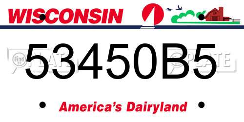 53450B5 Wisconsin License Plate