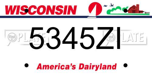 5345ZI Wisconsin License Plate