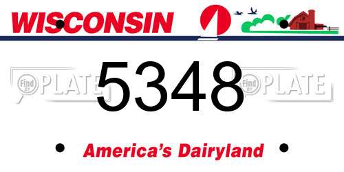 5348 Wisconsin License Plate