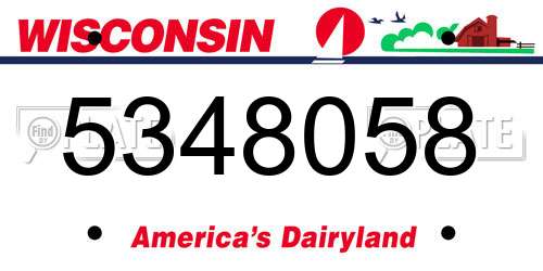 5348058 Wisconsin License Plate