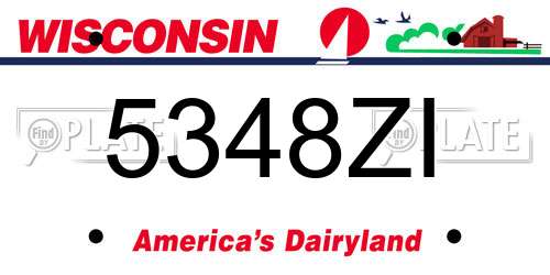 5348ZI Wisconsin License Plate