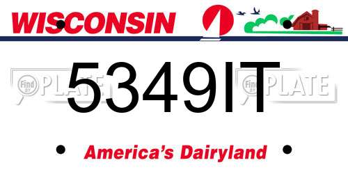 5349IT Wisconsin License Plate