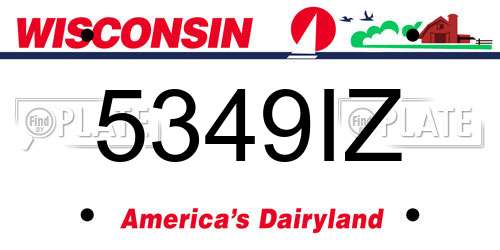 5349IZ Wisconsin License Plate