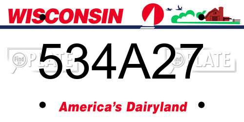 534A27 Wisconsin License Plate