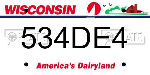 534DE4 Wisconsin License Plate