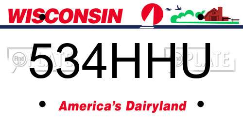 534HHU Wisconsin License Plate