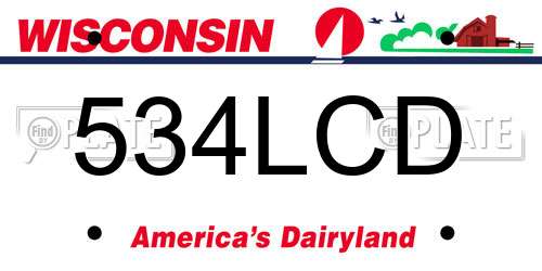 534LCD Wisconsin License Plate