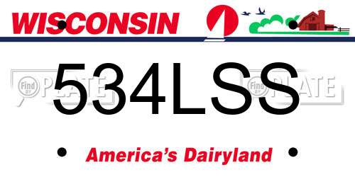 534LSS Wisconsin License Plate