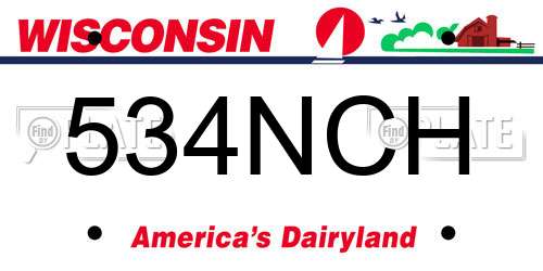 534NCH Wisconsin License Plate
