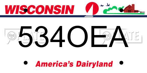 534OEA Wisconsin License Plate