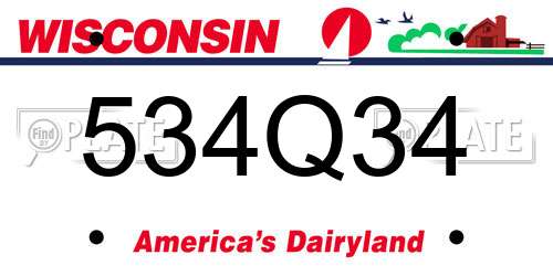 534Q34 Wisconsin License Plate