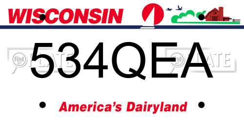 534QEA Wisconsin License Plate