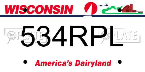 534RPL Wisconsin License Plate