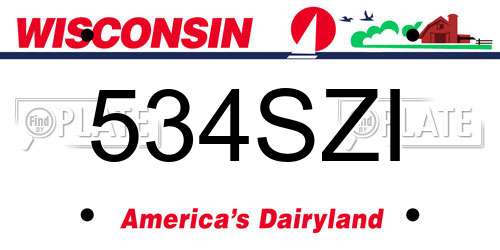 534SZI Wisconsin License Plate