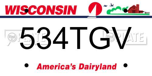 534TGV Wisconsin License Plate