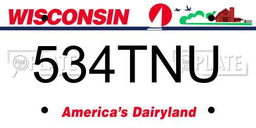 534TNU Wisconsin License Plate