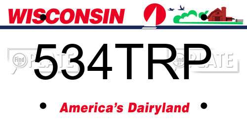 534TRP Wisconsin License Plate