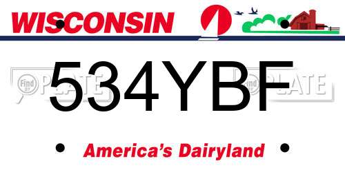 534YBF Wisconsin License Plate