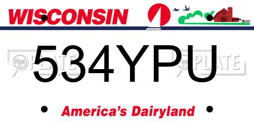 534YPU Wisconsin License Plate