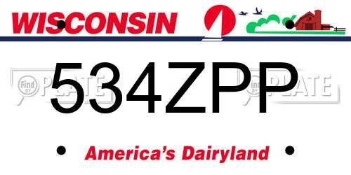 534ZPP Wisconsin License Plate