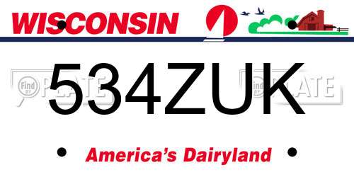 534ZUK Wisconsin License Plate