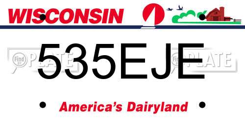 535EJE Wisconsin License Plate