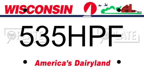 535HPF Wisconsin License Plate