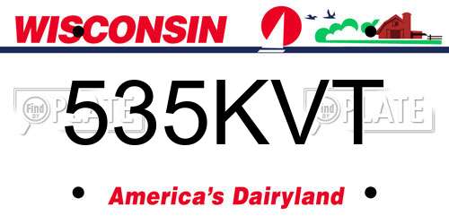 535KVT Wisconsin License Plate