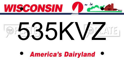 535KVZ Wisconsin License Plate