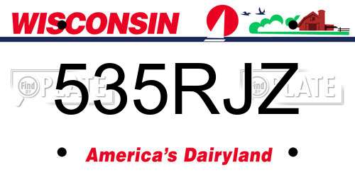 535RJZ Wisconsin License Plate