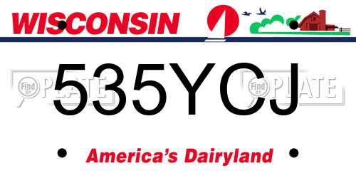 535YCJ Wisconsin License Plate