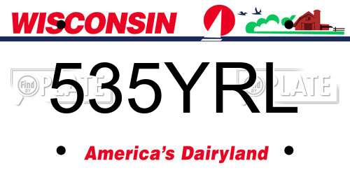 535YRL Wisconsin License Plate
