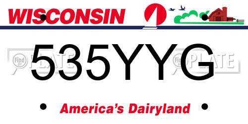 535YYG Wisconsin License Plate
