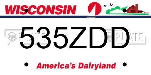535ZDD Wisconsin License Plate