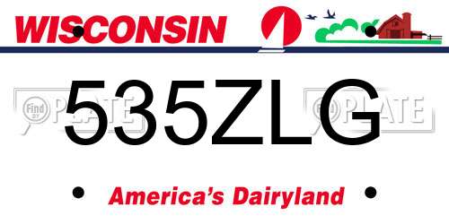 535ZLG Wisconsin License Plate
