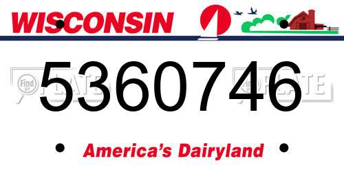 5360746 Wisconsin License Plate