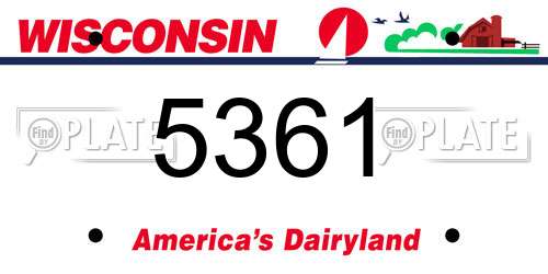 5361 Wisconsin License Plate