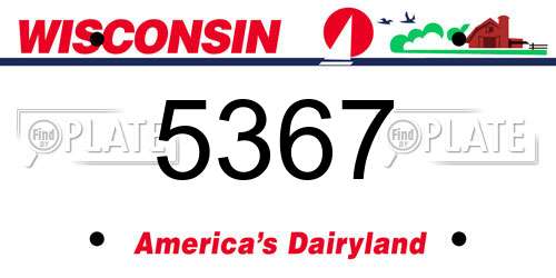 5367 Wisconsin License Plate