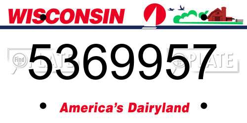 5369957 Wisconsin License Plate