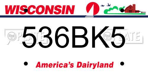 536BK5 Wisconsin License Plate