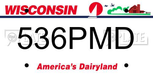 536PMD Wisconsin License Plate