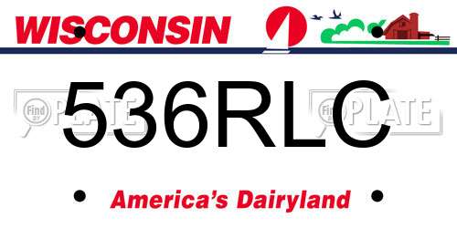 536RLC Wisconsin License Plate