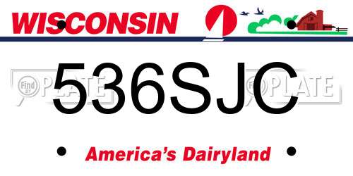536SJC Wisconsin License Plate