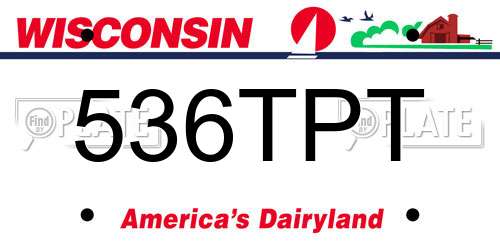 536TPT Wisconsin License Plate