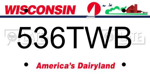 536TWB Wisconsin License Plate