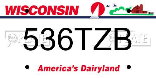 536TZB Wisconsin License Plate