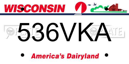 536VKA Wisconsin License Plate